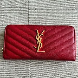 YSL Cassandre Matelassé Zip Wallet